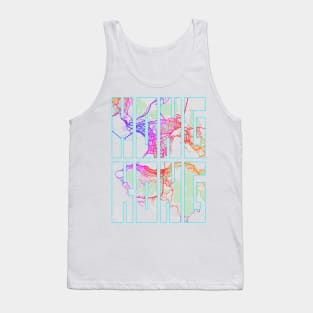 Hong Kong City Map Typography - Colorful Tank Top